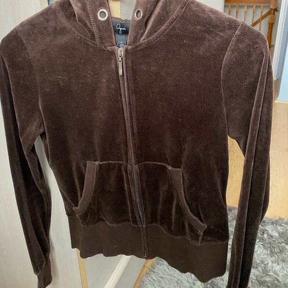 AQUA Velour Zip Hoodie - Picture 1 of 3